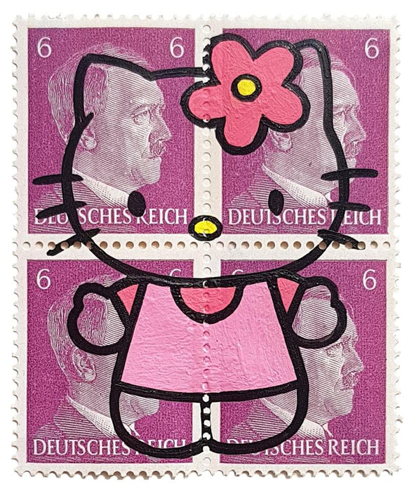 Acrylic On Vintage Stamps - Ben Frost "Kitty Reich"