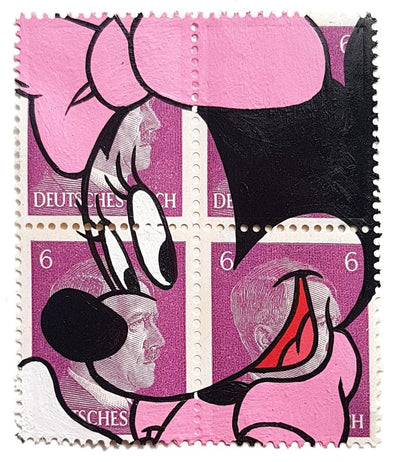 Acrylic On Vintage Stamps - Ben Frost "Minnie Reich"
