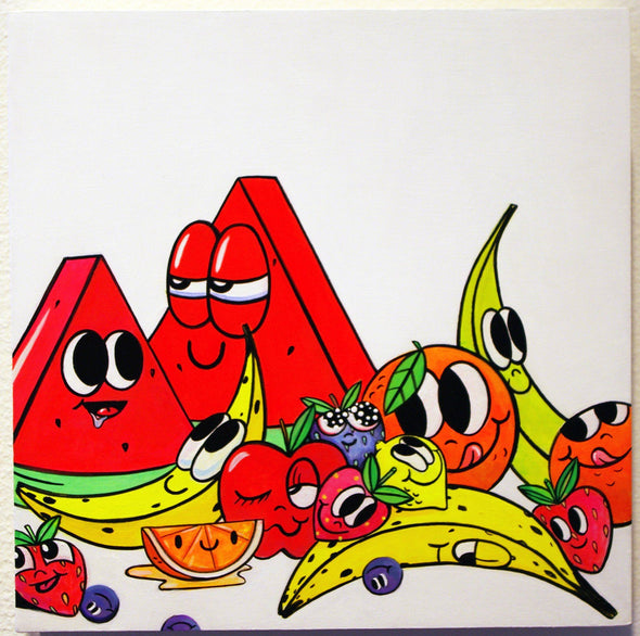 Chris Uphues "Froot Salad #2" Acrylic on wood Vertical Gallery 