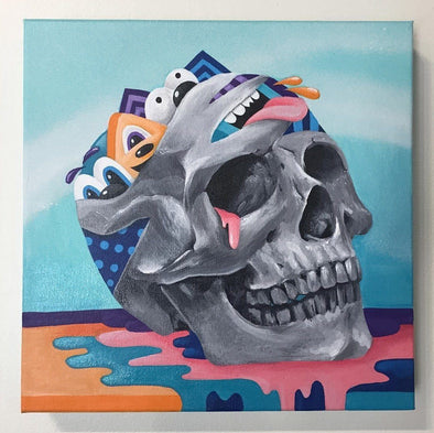Greg Mike "Afterlife" Acrylic on wood Vertical Gallery 