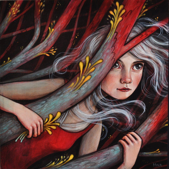 Kelly Vivanco "Climb To Collect" Acrylic on wood Vertical Gallery 