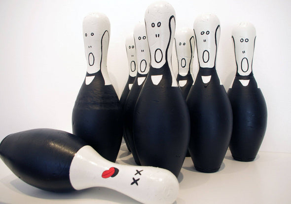 OAKOAK "The Scream Bowling Pins" Acrylic on wood Vertical Gallery 
