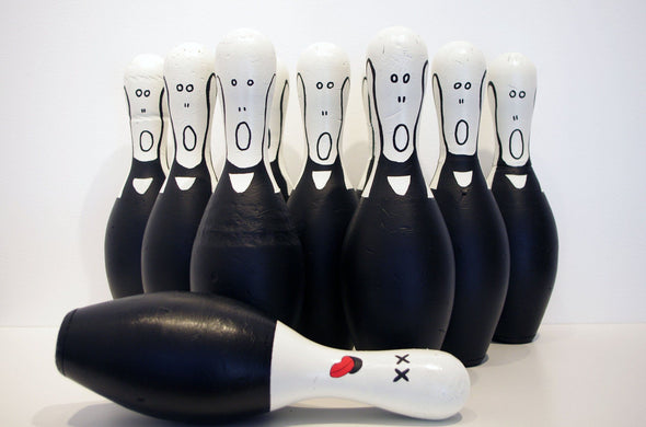 OAKOAK "The Scream Bowling Pins" Acrylic on wood Vertical Gallery 