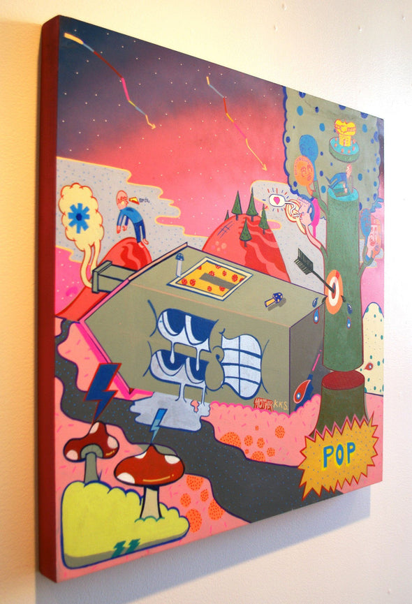 Sickboy "Stay off the moon" Acrylic on wood Vertical Gallery 
