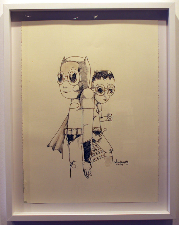 Hebru Brantley "Duo" Charcoal on paper Vertical Gallery 