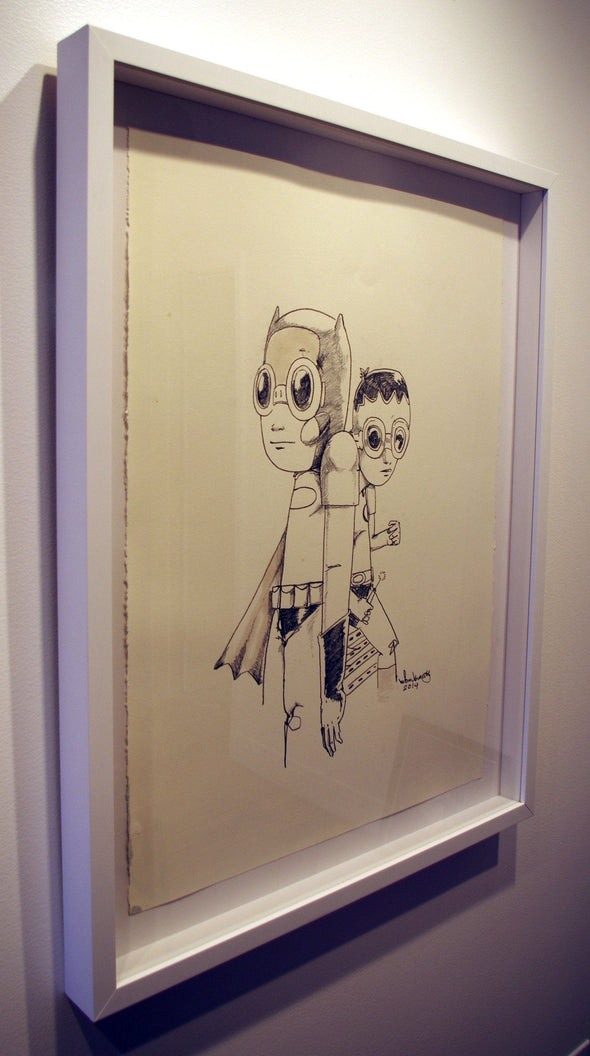 Hebru Brantley "Duo" Charcoal on paper Vertical Gallery 