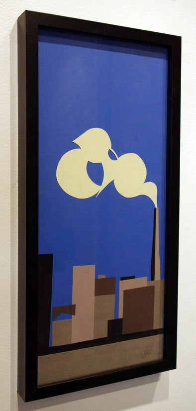 Grant William Thye "Smoke Stack 3" Collage on Paper -------- 