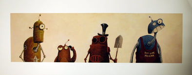 Dave Pressler "Four Robots Who Just Heard A Joke They Don't Understand" Limited Edition Print Digital Print on Archival Paper -------- 