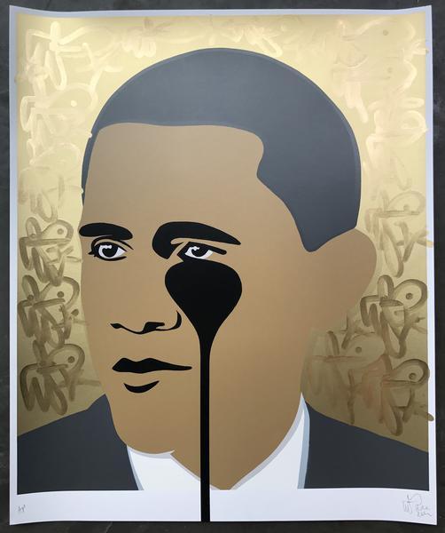 Hand Finsihed Screen Print - Pure Evil "Crying Obama"