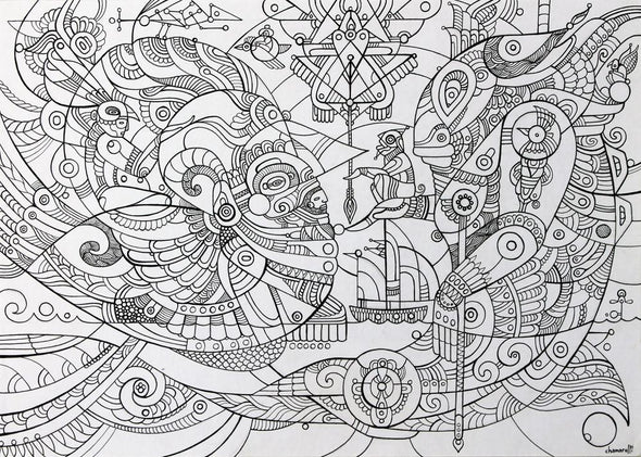 Fernando Chamarelli "RIO ATLANTE" Ink on paper -------- 