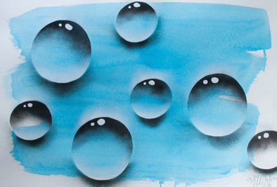 My Dog Sighs "Wet paint (7 droplets)" Ink on paper -------- 