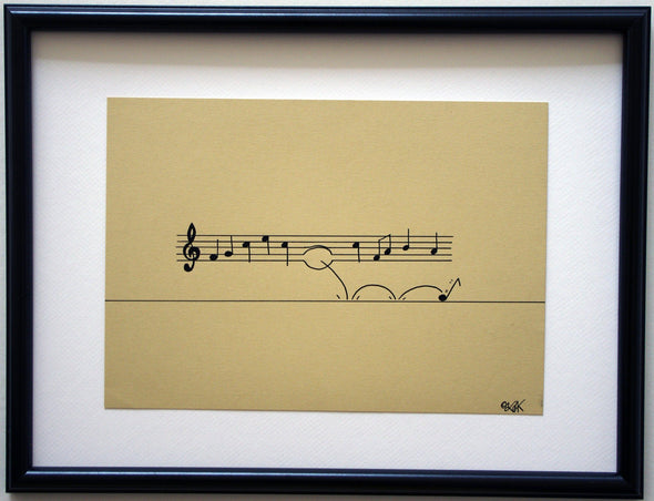 OAKOAK "Music Note Drawing 4" Ink on paper Vertical Gallery 