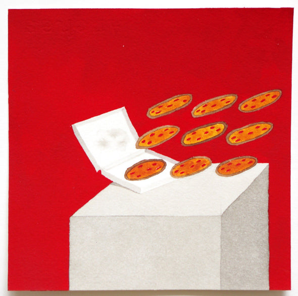 Scott Cooper "Pizza Pedestal" Ink on paper -------- 