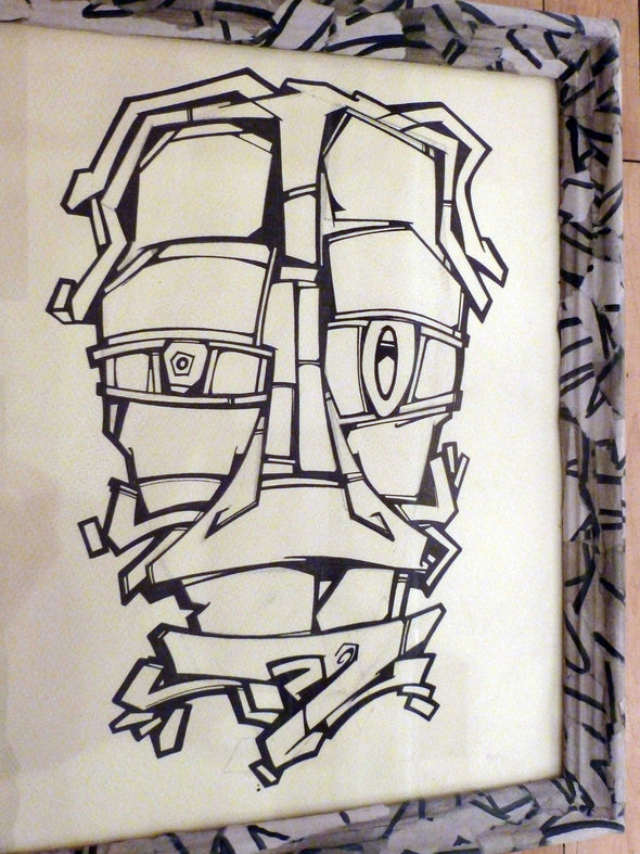 YAMS "Face" Ink on paper -------- 