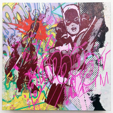 Greg Gossel "Batgirl (Pink)" Mixed Media -------- 