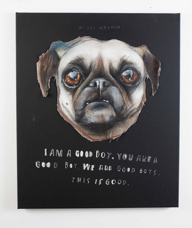 Herakut “I´m a good boy. You´re a good boy. We are good boys. This is good.” Mixed Media Vertical Gallery 