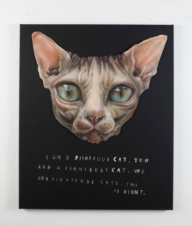 Herakut “I´m a righteous cat. You´re a righteous cat. We are righteous cats. This is right.” Mixed Media Vertical Gallery 