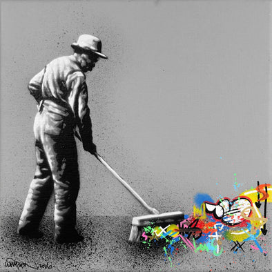 Martin Whatson “Sweeper” Mixed Media Vertical Gallery 
