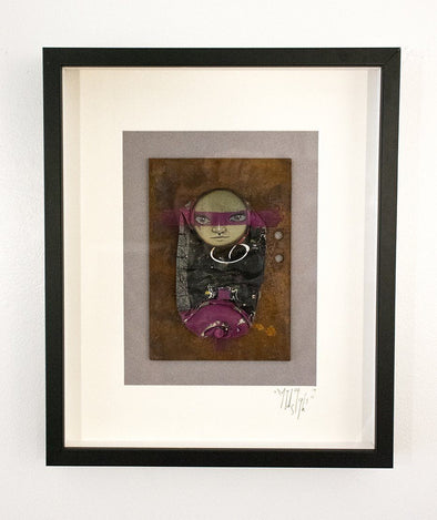 My Dog Sighs "Our lips are sealed (Purple/Black)" Mixed Media Vertical Gallery 