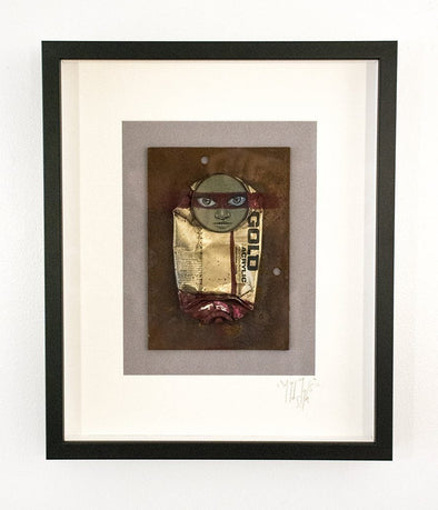 My Dog Sighs "Our lips are sealed (Purple/Gold)" Mixed Media Vertical Gallery 