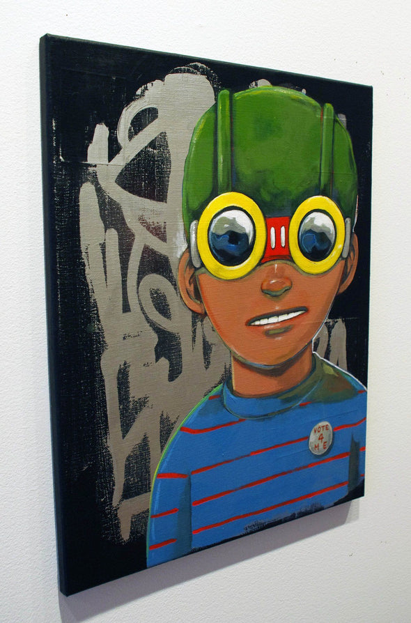 Hebru Brantley "Ballot Tampering Vote For Me" Mixed Media on Canvas Vertical Gallery 