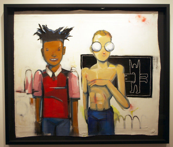 Mixed Media On Canvas - Hebru Brantley "The King And The Jester"