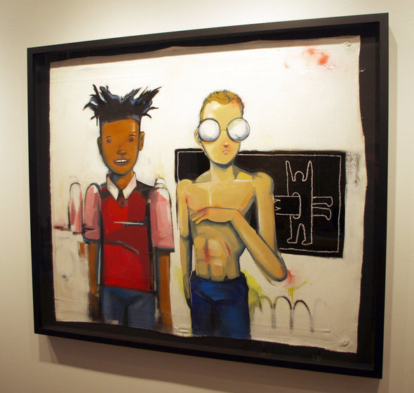 Mixed Media On Canvas - Hebru Brantley "The King And The Jester"