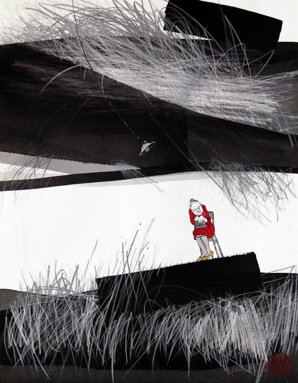 Ella & Pitr "My windy gran’ma" Mixed Media on Paper Vertical Gallery 