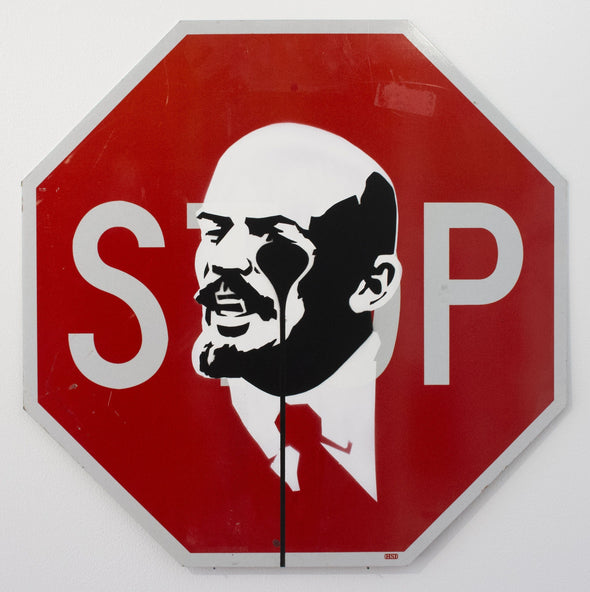Mixed Media - Pure Evil "Lenin Stop Sign (S.P.)"