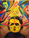 Stinkfish "Soledad Girl" Mixed Media Stencil on Wood -------- 