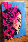 Stinkfish "Vanasthali Girl 2 Mixed Media Stencil on Wood -------- 