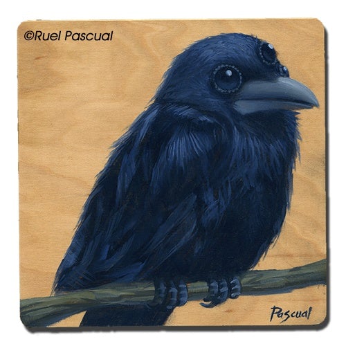 Ruel Pascual "Three Eyed Crow" Oil on Wood -------- 