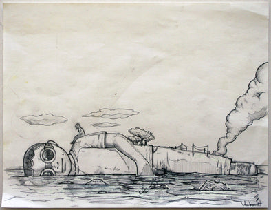 Hebru Brantley "Untitled sketch" Pencil on paper Vertical Gallery 