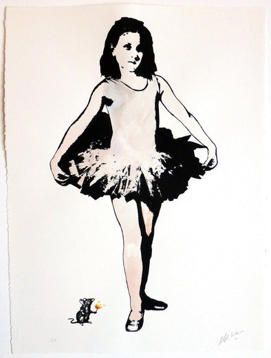 Screen Print - Blek Le Rat "Special Edition Hand-finished Sweet Dreams 1" Framed