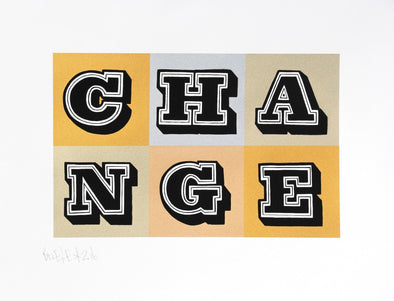 EINE "CHANGE (gold)" Screen Print Screen Print Vertical Gallery 