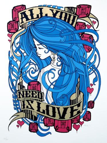 Inkie "All You Need Is Love" Screen Print -------- 