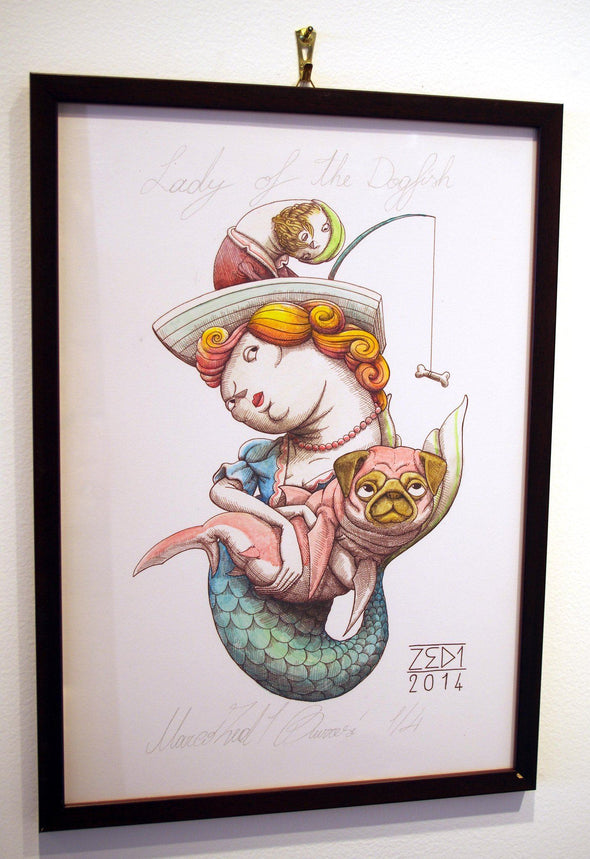 Zed1 "Lady of the Dogfish 1 of 4" Screen Print -------- 