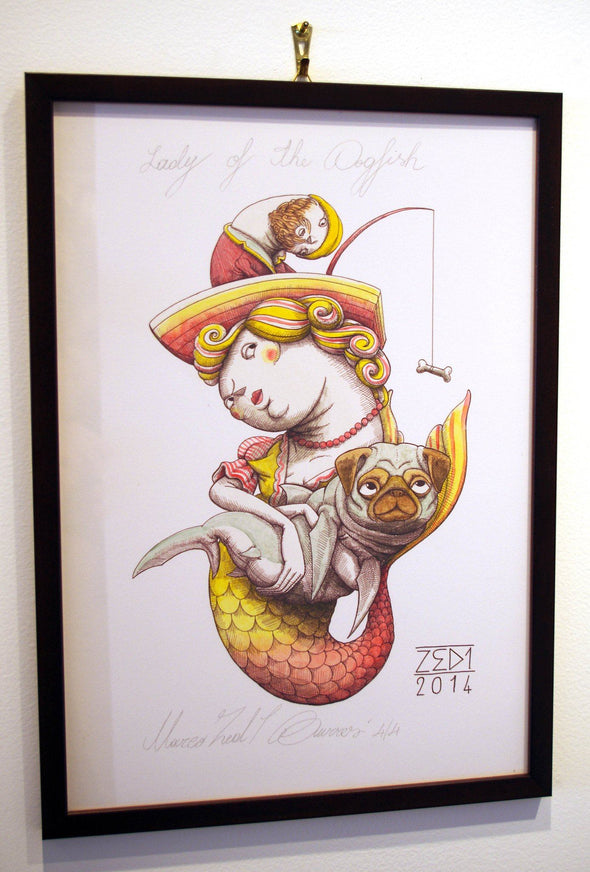 Zed1 "Lady of the Dogfish 4 of 4" Screen Print -------- 