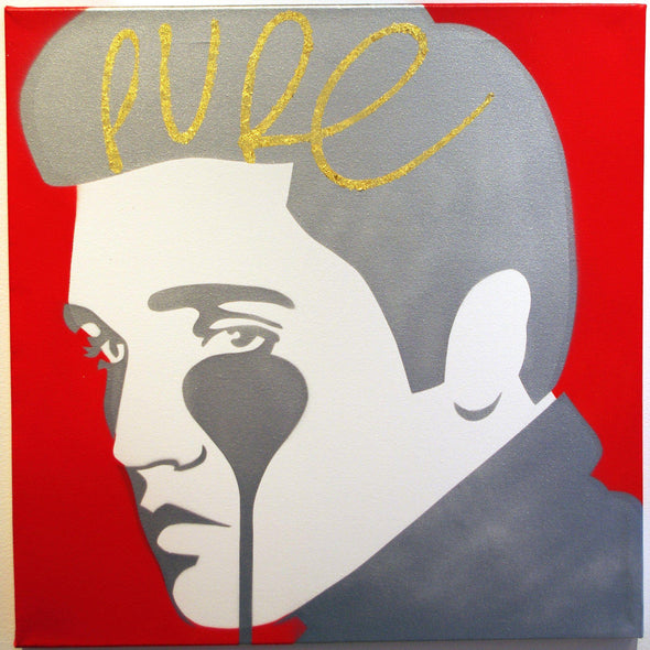 Pure Evil "Pure Elvis" Spray paint and acrylic on canvas Vertical Gallery 