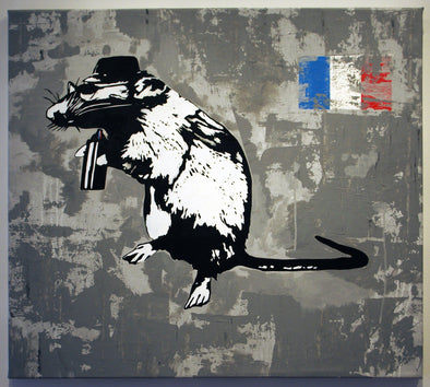 Spray Paint On Canvas - Blek Le Rat "Street Artist Paraphernalia"