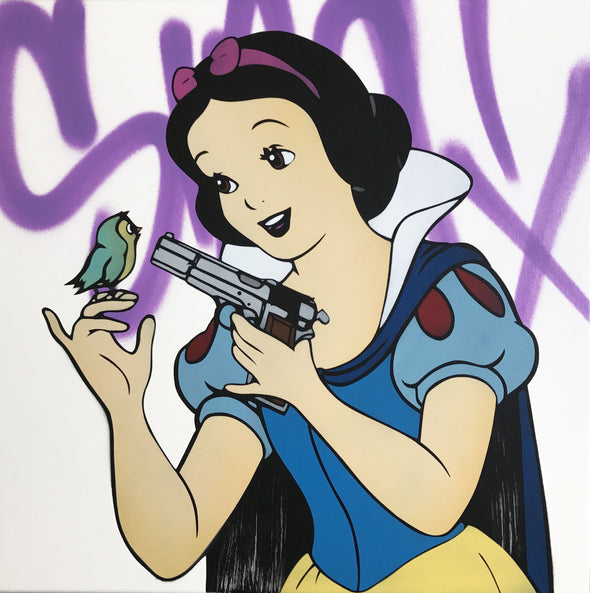 Spray Paint On Canvas - FAKE "Sing, Little Bird, Sing"