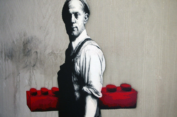 Martin Whatson "Builder" Spray paint on canvas -------- 