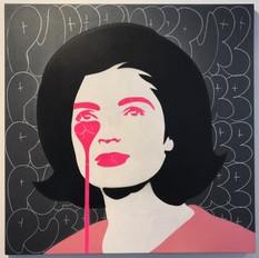 Spray Paint On Canvas - Pure Evil "JFK's Nightmare - Jackie Kennedy Cracked"