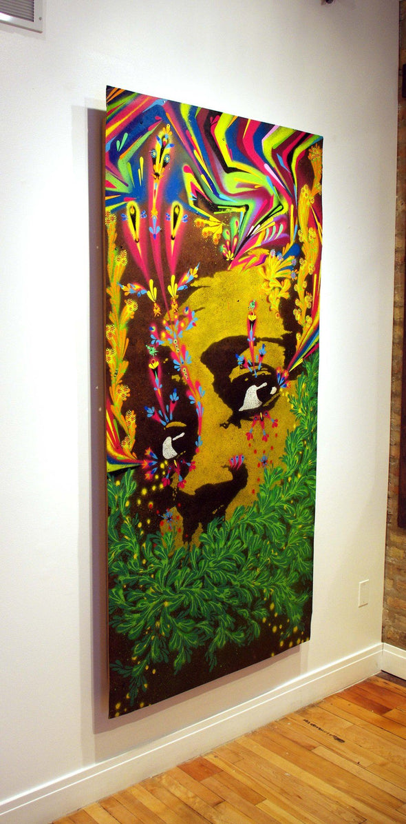 Stinkfish "Chapinero Woman" Spray Paint on Metal -------- 