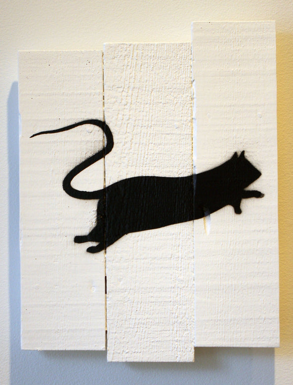 Spray Paint On Wood - Blek Le Rat "Rat 1"
