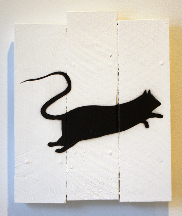 Spray Paint On Wood - Blek Le Rat "Rat 3"