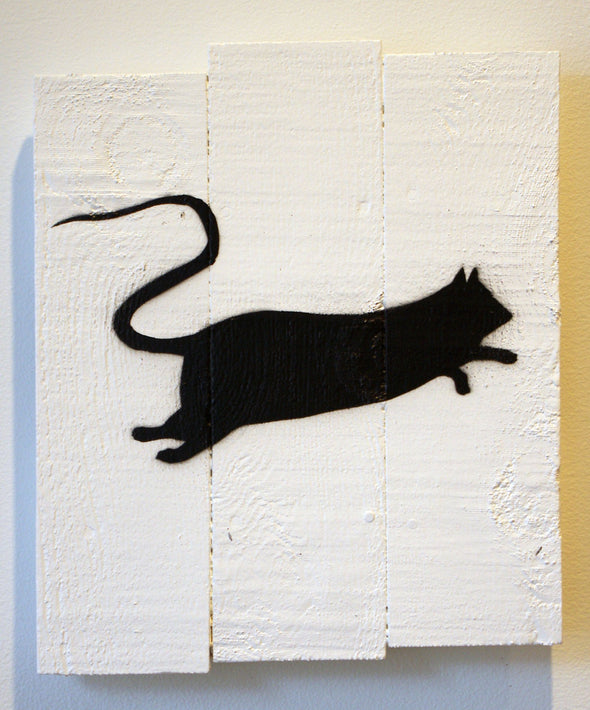 Spray Paint On Wood - Blek Le Rat "Rat 6"