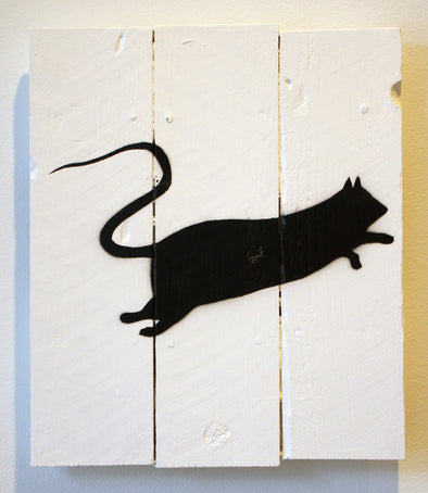 Spray Paint On Wood - Blek Le Rat "Rat 7"
