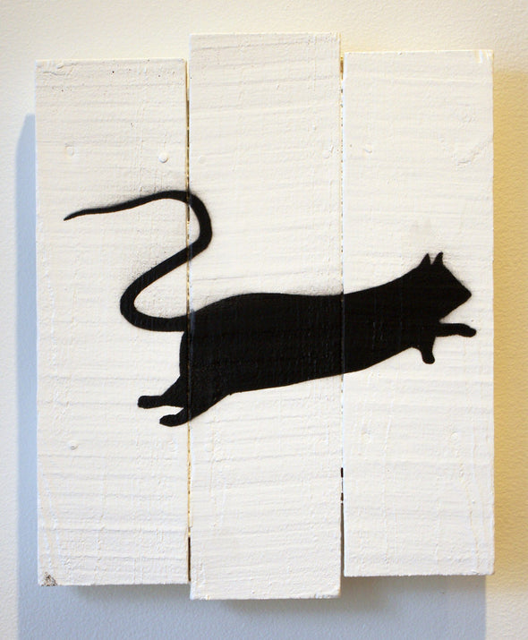 Spray Paint On Wood - Blek Le Rat "Rat 8"