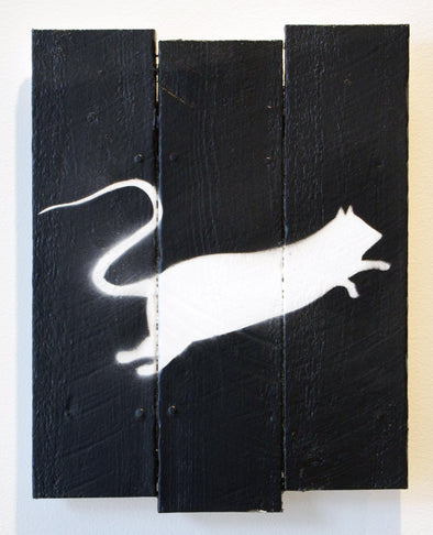 Spray Paint On Wood - Blek Le Rat "Rat A/P 2"